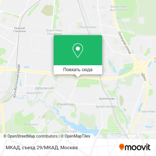 Карта МКАД, съезд 29/МКАД