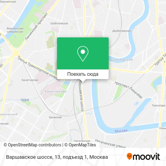Карта Варшавское шоссе, 13, подъезд 1
