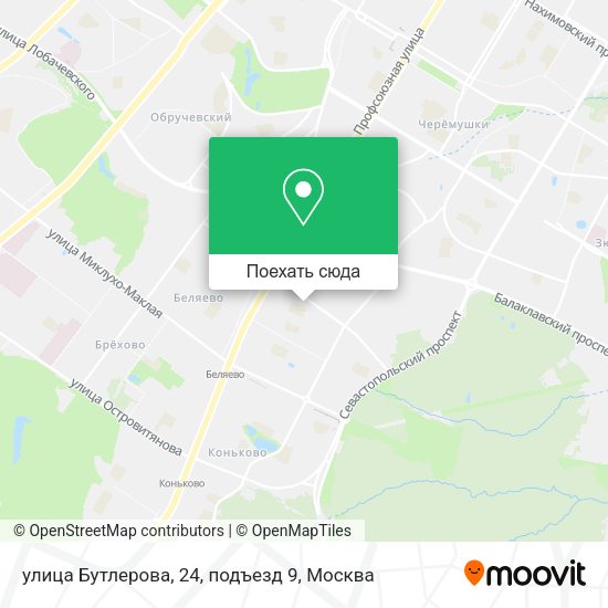 Карта улица Бутлерова, 24, подъезд 9