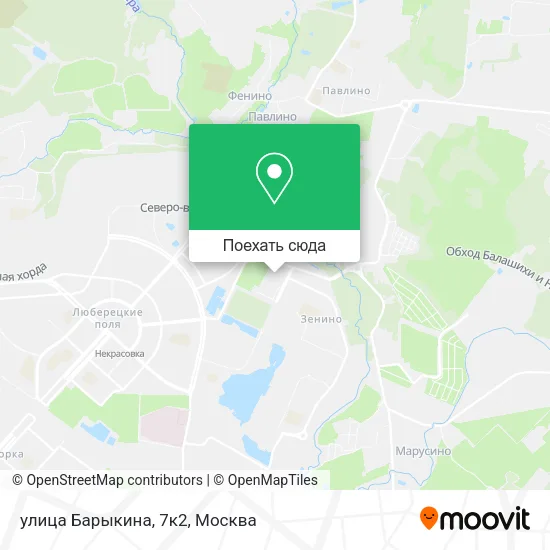 Карта улица Барыкина, 7к2