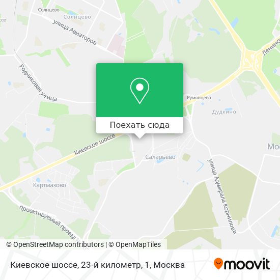 Карта Киевское шоссе, 23-й километр, 1