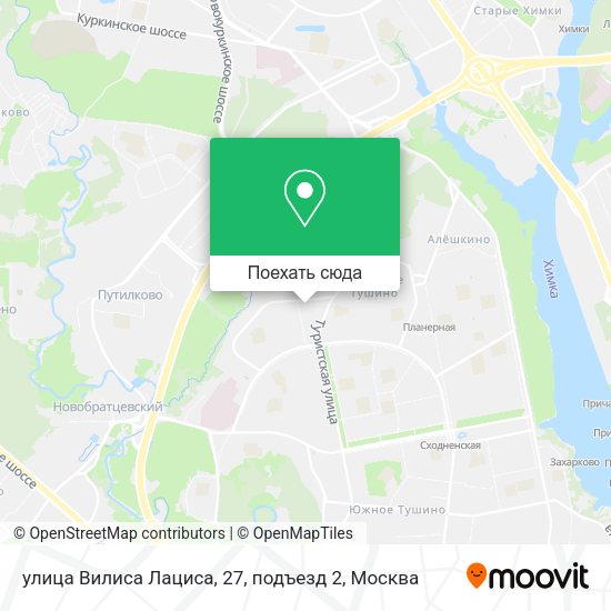 Карта улица Вилиса Лациса, 27, подъезд 2