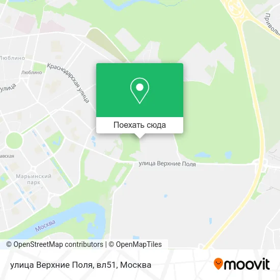 Карта улица Верхние Поля, вл51