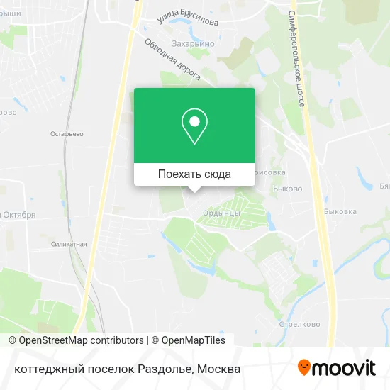 Карта коттеджный поселок Раздолье