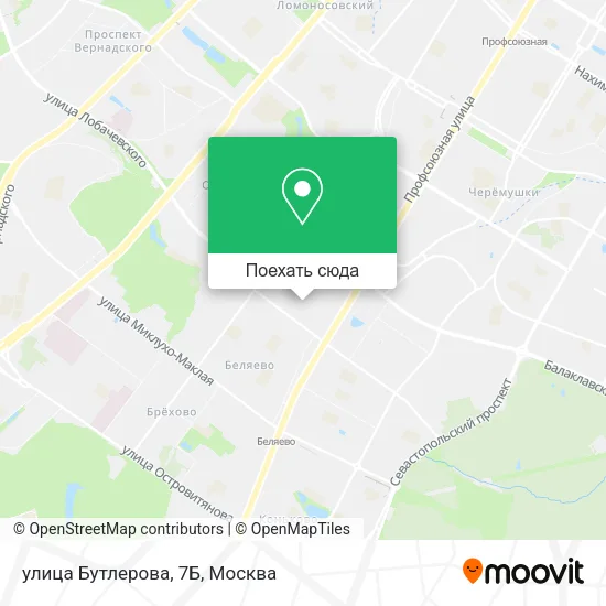 Карта улица Бутлерова, 7Б