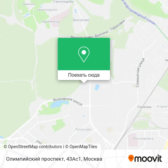 Карта Олимпийский проспект, 43Ас1