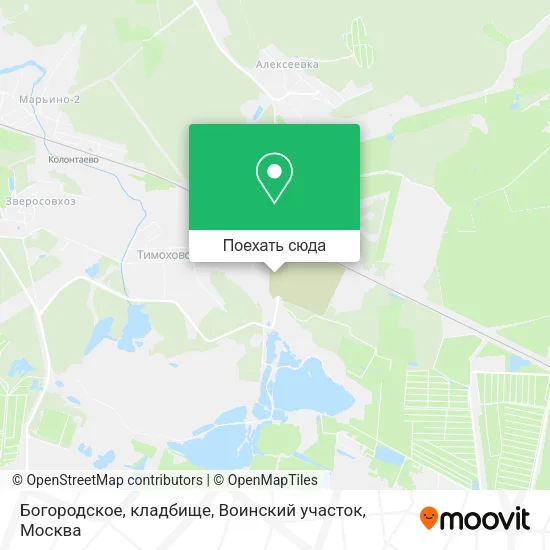 Карта Богородское, кладбище, Воинский участок
