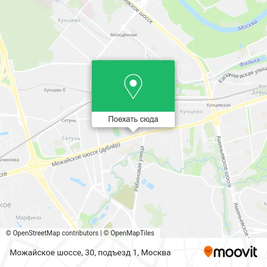 Карта Можайское шоссе, 30, подъезд 1