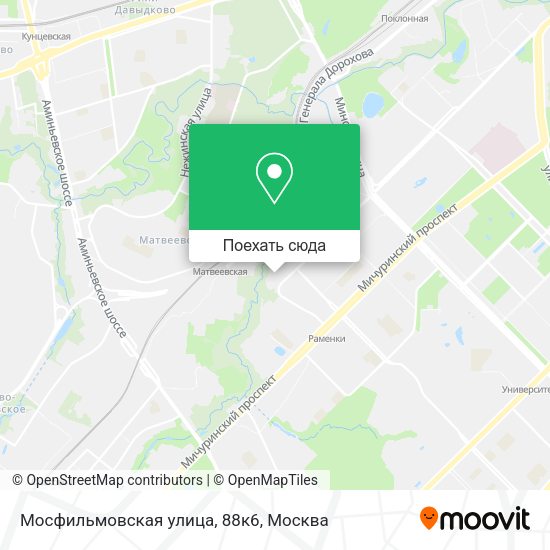 Карта Мосфильмовская улица, 88к6