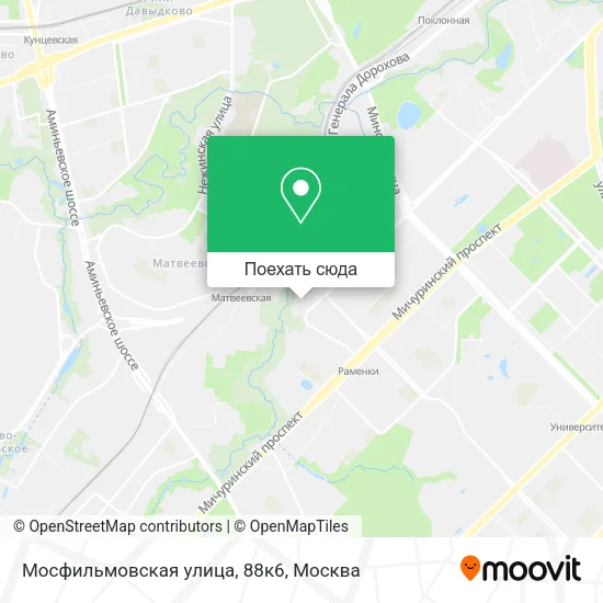 Карта Мосфильмовская улица, 88к6