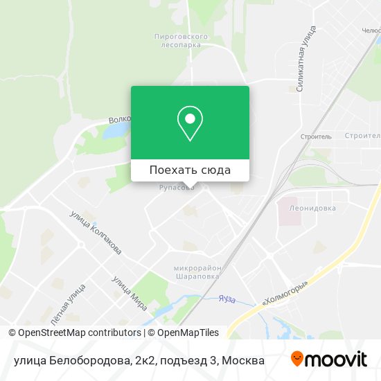 Карта улица Белобородова, 2к2, подъезд 3