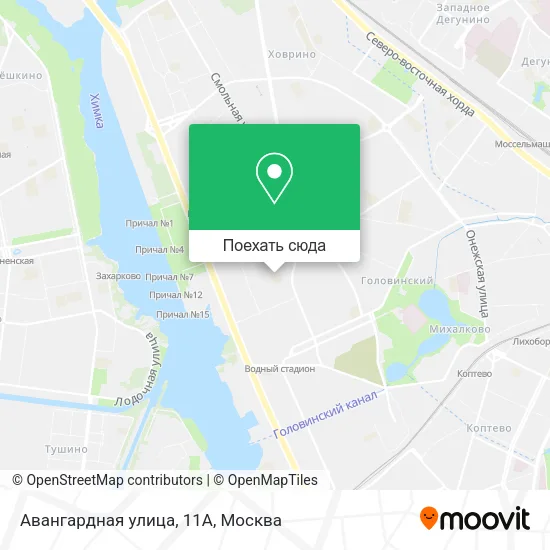 Карта Авангардная улица, 11А