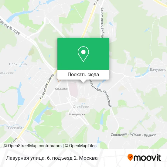 Карта Лазурная улица, 6, подъезд 2