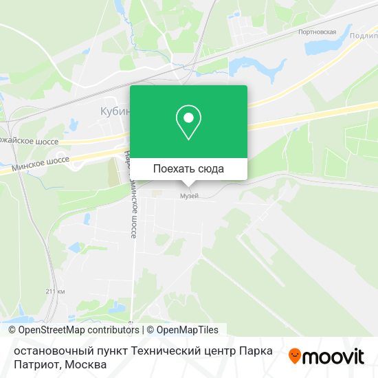 Карта остановочный пункт Технический центр Парка Патриот