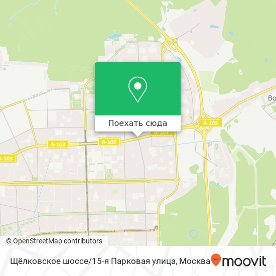 Карта Щёлковское шоссе / 15-я Парковая улица