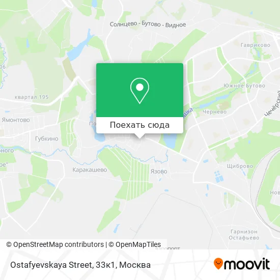 Карта Ostafyevskaya Street, 33к1