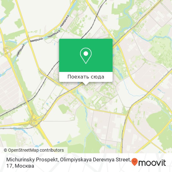 Карта Michurinsky Prospekt, Olimpiyskaya Derevnya Street, 17