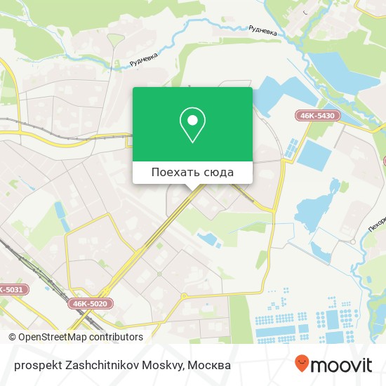 Карта prospekt Zashchitnikov Moskvy