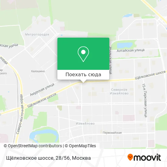 Карта Щёлковское шоссе, 28/56