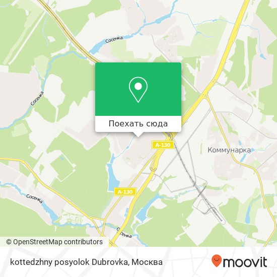 Карта kottedzhny posyolok Dubrovka