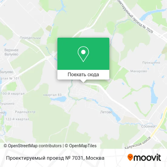 Карта Проектируемый проезд № 7031
