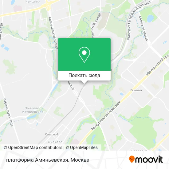 Карта платформа Аминьевская