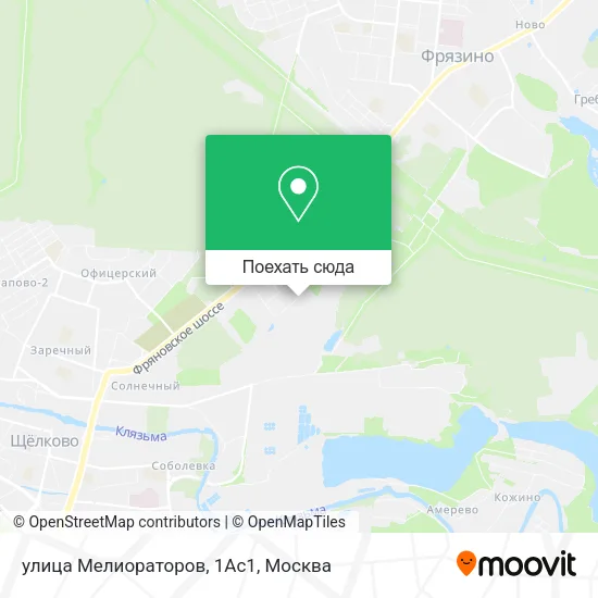 Карта улица Мелиораторов, 1Ас1