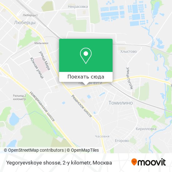 Карта Yegoryevskoye shosse, 2-y kilometr