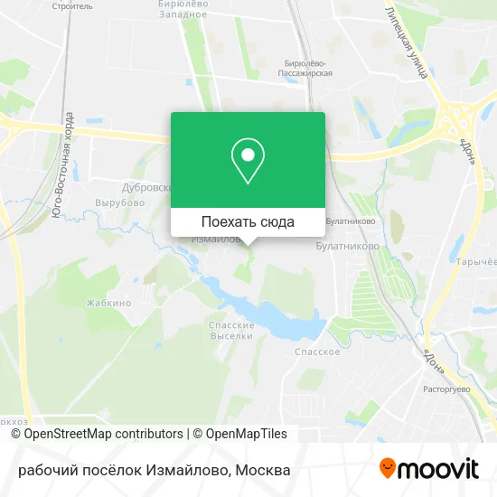 Карта рабочий посёлок Измайлово
