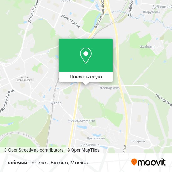 Карта рабочий посёлок Бутово