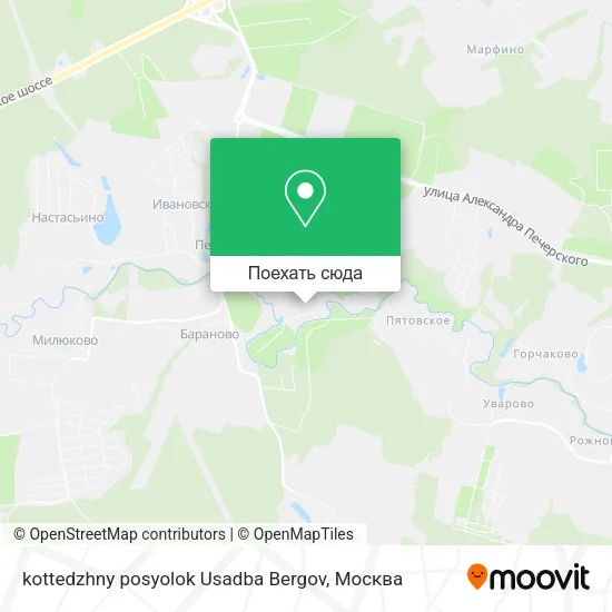 Карта kottedzhny posyolok Usadba Bergov
