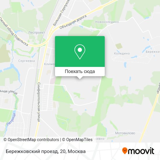 Карта Бережковский проезд, 20