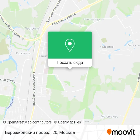 Карта Бережковский проезд, 20