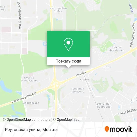 Карта Реутовская улица