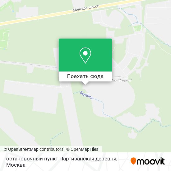 Карта остановочный пункт Партизанская деревня