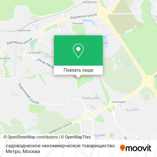 Карта садоводческое некоммерческое товарищество Метро