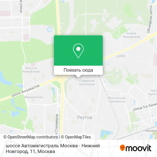 Карта шоссе Автомагистраль Москва - Нижний Новгород, 11