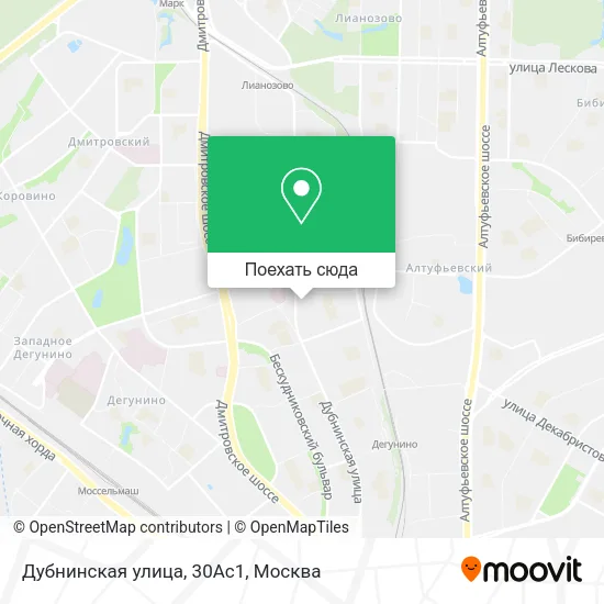 Карта Дубнинская улица, 30Ас1