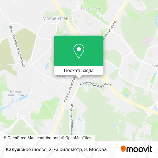 Карта Калужское шоссе, 21-й километр, 3