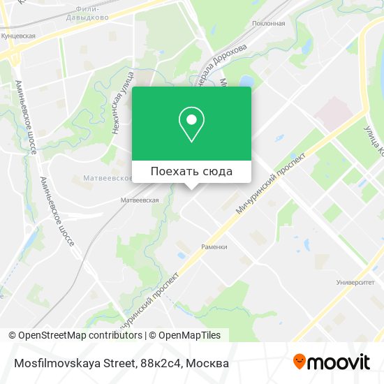 Карта Mosfilmovskaya Street, 88к2с4