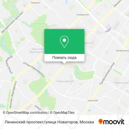 Карта Ленинский проспект / улица Новаторов