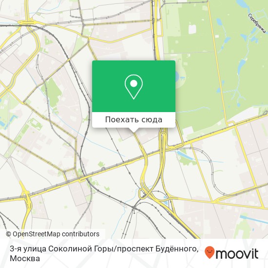 Карта 3-я улица Соколиной Горы / проспект Будённого