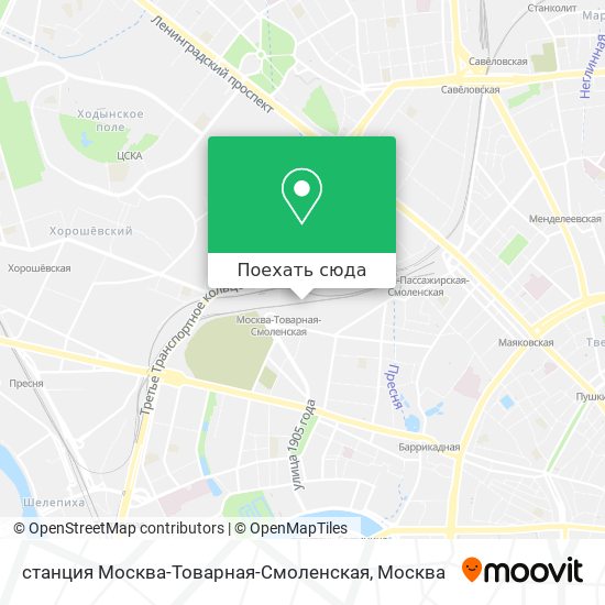 Карта станция Москва-Товарная-Смоленская
