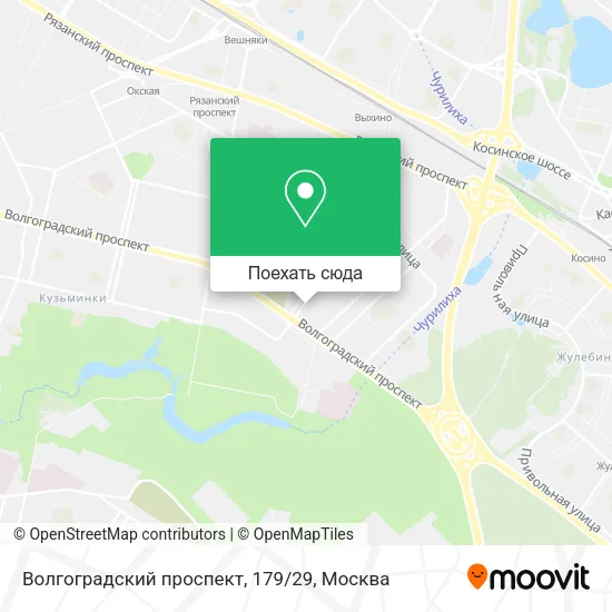 Карта Волгоградский проспект, 179/29