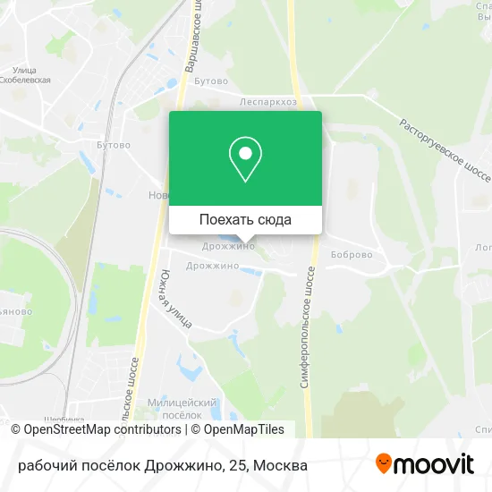 Карта рабочий посёлок Дрожжино, 25