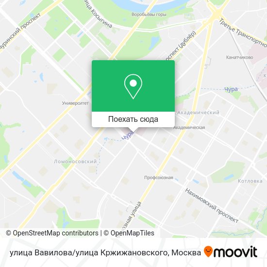 Карта улица Вавилова / улица Кржижановского