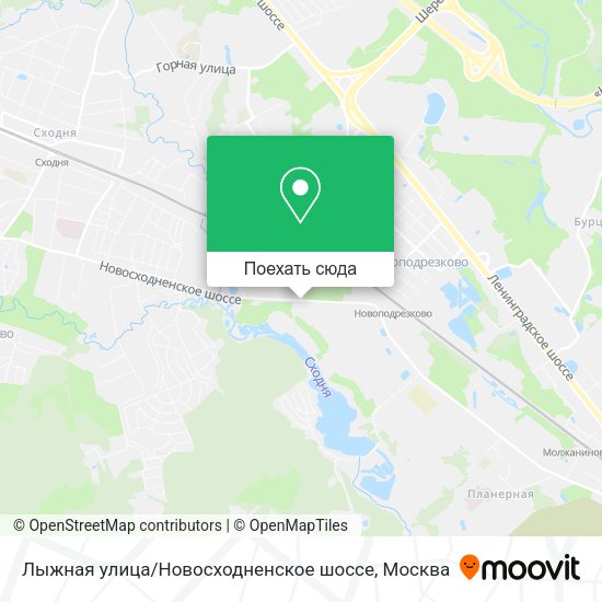 Карта Лыжная улица / Новосходненское шоссе