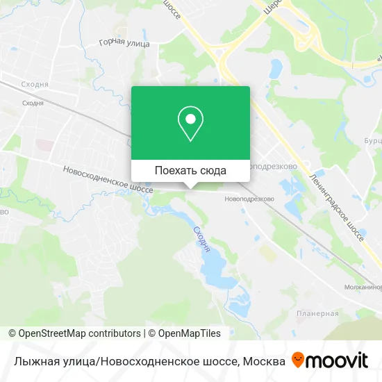 Карта Лыжная улица / Новосходненское шоссе