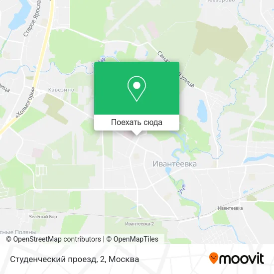 Карта Студенческий проезд, 2