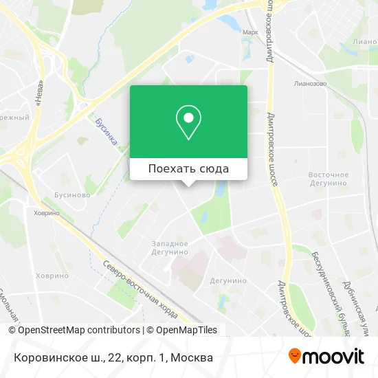 Карта Коровинское ш., 22, корп. 1